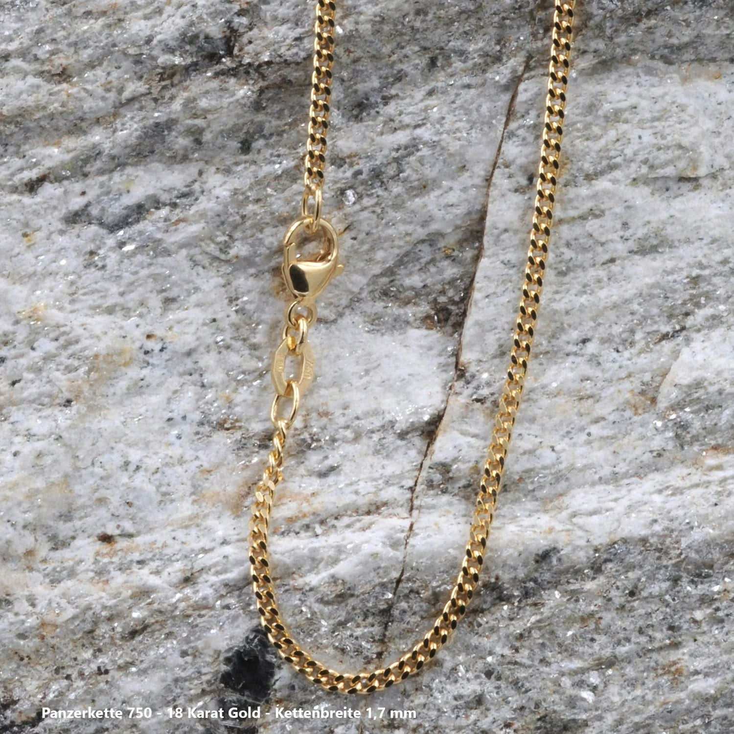 Edle massive Goldkette Panzerkette Halskette aus 750 - 18 Karat Gold - Firma Holzenplotz - Silberketten - Goldketten.de