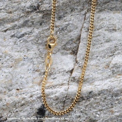Edle massive Goldkette Panzerkette Halskette aus 750 - 18 Karat Gold - Firma Holzenplotz - Silberketten - Goldketten.de