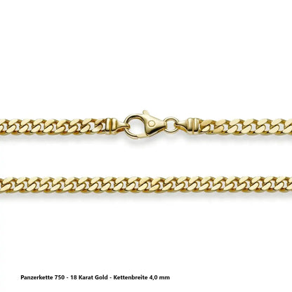 Edle massive Goldkette Panzerkette Halskette aus 750 - 18 Karat Gold - Firma Holzenplotz - Silberketten - Goldketten.de