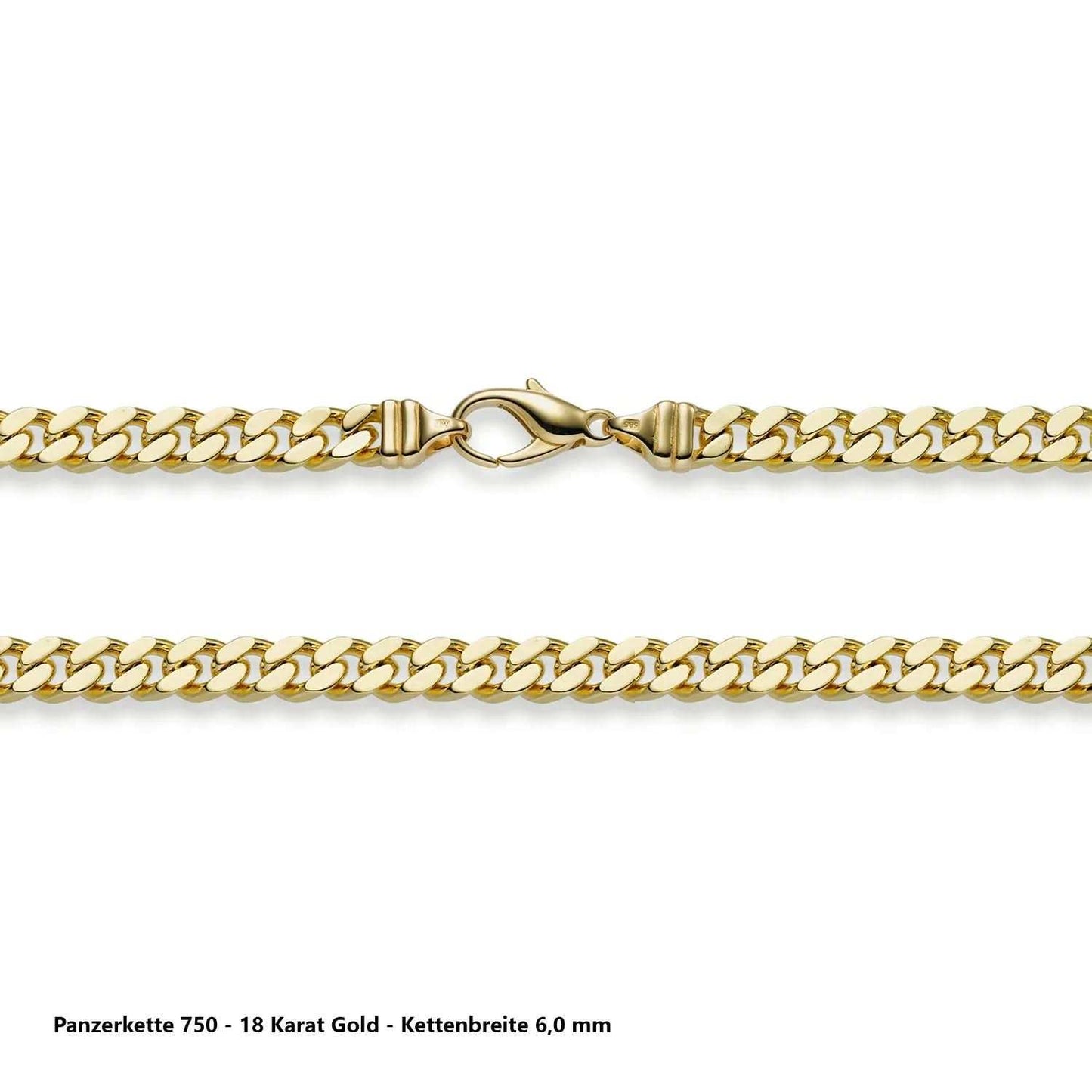 Edle massive Goldkette Panzerkette Halskette aus 750 - 18 Karat Gold - Firma Holzenplotz - Silberketten - Goldketten.de