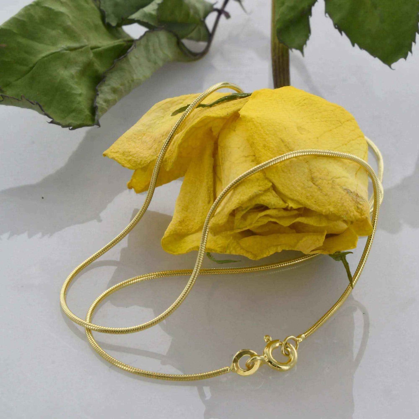 Edle Massive Goldkette Schlangenkette rund Halskette 333- 8 Karat Gold