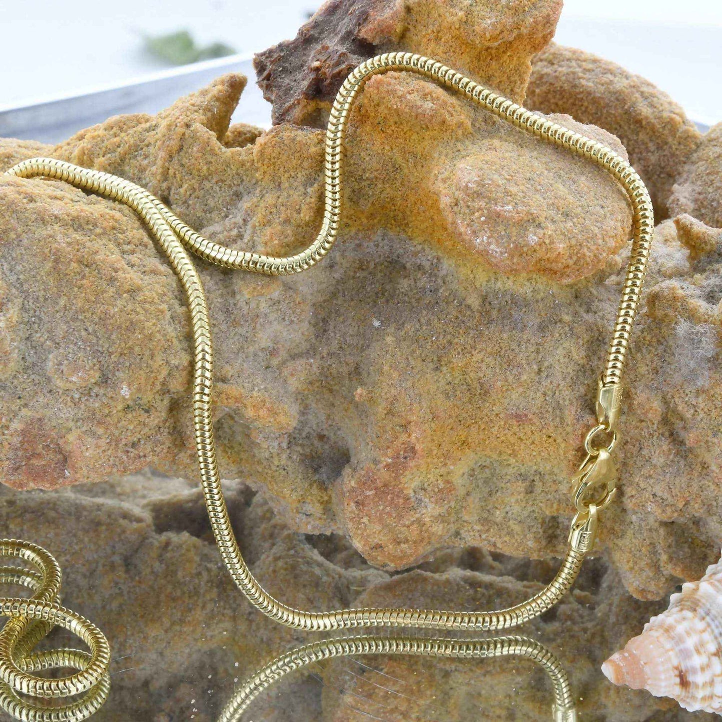 Edle Massive Goldkette Schlangenkette rund Halskette 333- 8 Karat Gold