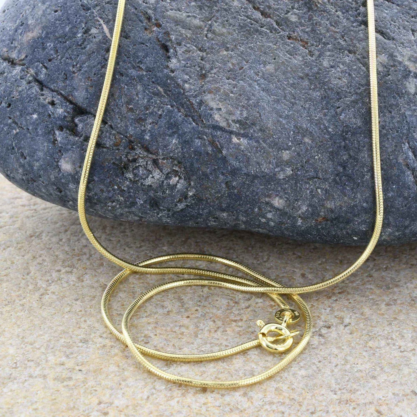 Edle Massive Goldkette Schlangenkette rund Halskette 333- 8 Karat Gold