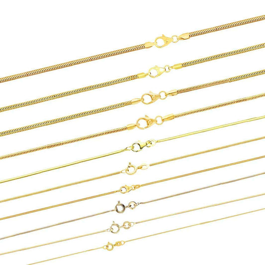Edle Massive Goldkette Schlangenkette rund Halskette 585-14 Karat Gold - Firma Holzenplotz - Silberketten-Goldketten.de 