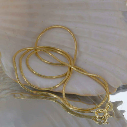 Edle Massive Goldkette Schlangenkette rund Halskette 585-14 Karat Gold