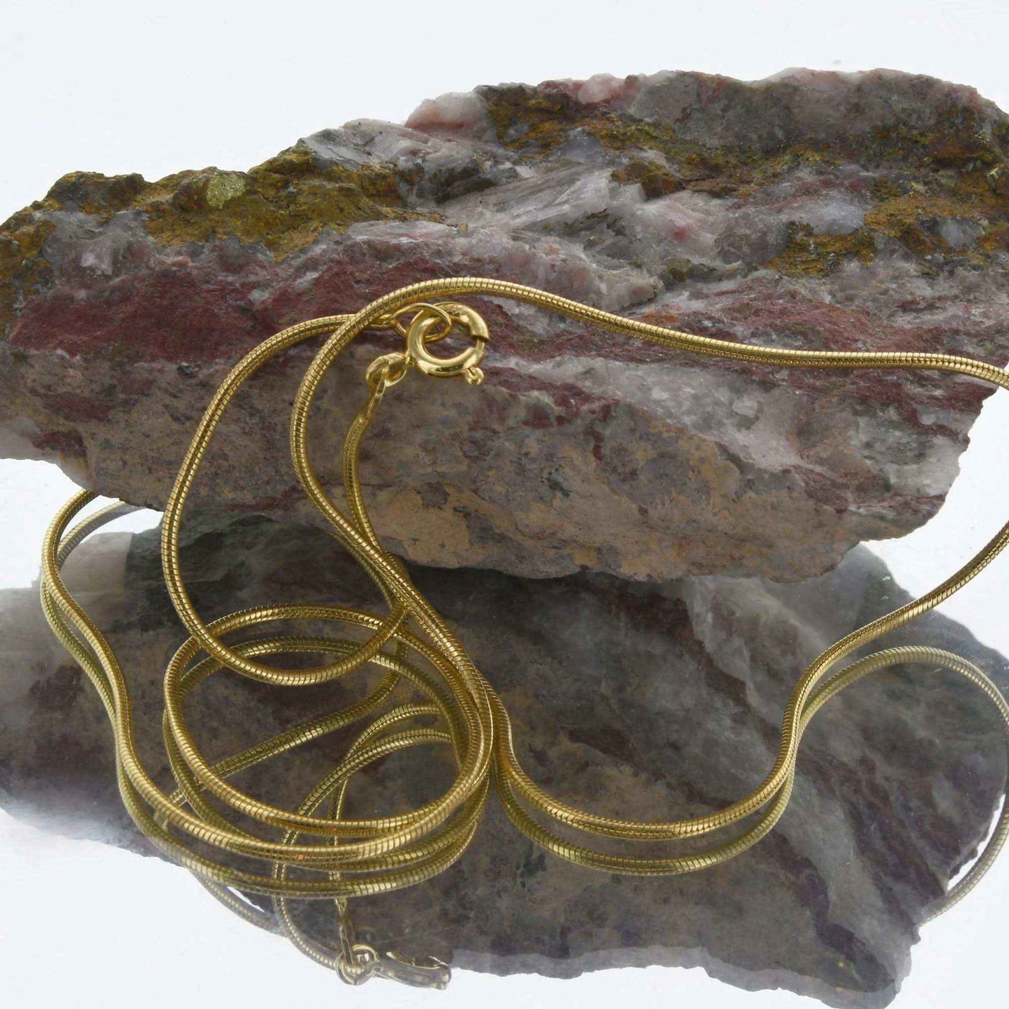 Edle Massive Goldkette Schlangenkette rund Halskette 585-14 Karat Gold