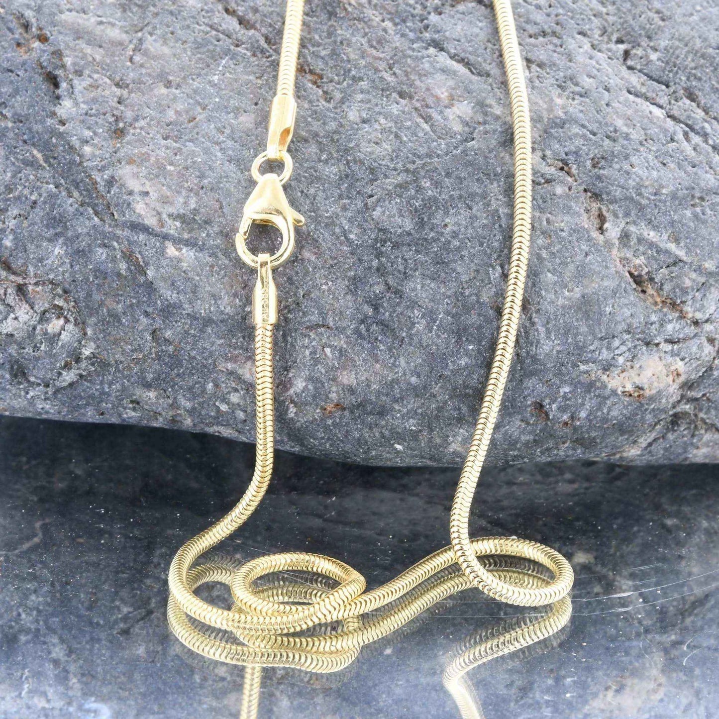 Edle Massive Goldkette Schlangenkette rund Halskette 585-14 Karat Gold
