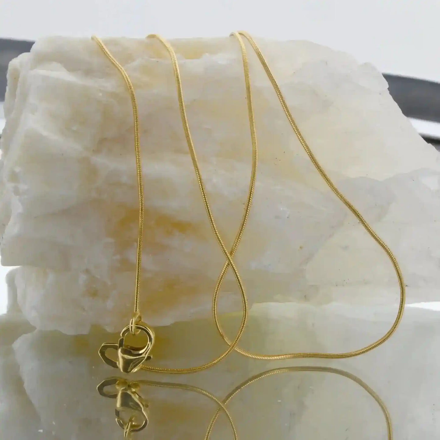 Edle Massive Goldkette Schlangenkette rund Halskette 750-18 Karat Gold