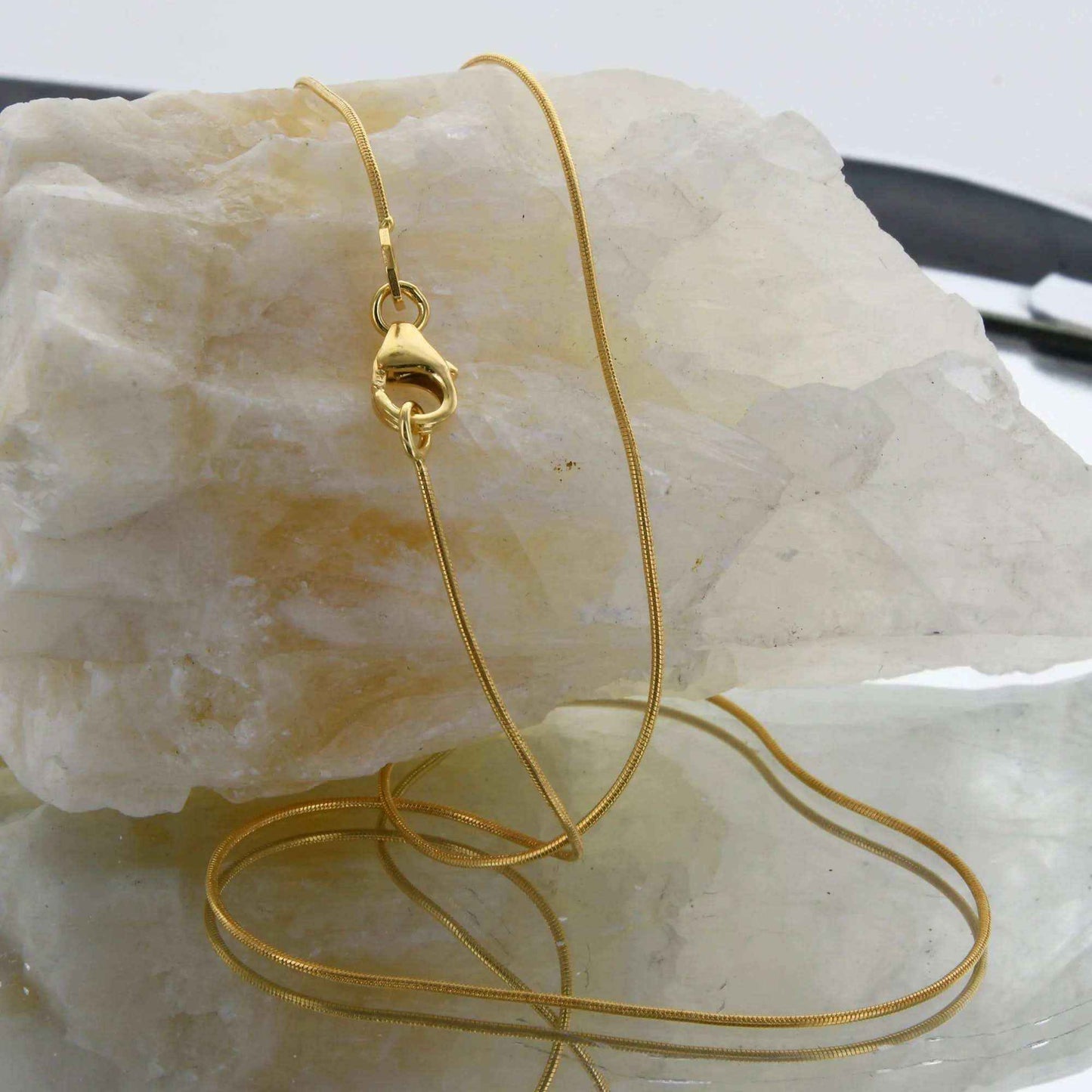 Edle Massive Goldkette Schlangenkette rund Halskette 750-18 Karat Gold