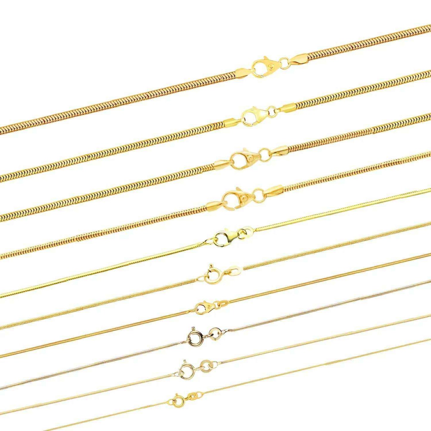 Edle Massive Goldkette Schlangenkette rund Halskette 750-18 Karat Gold
