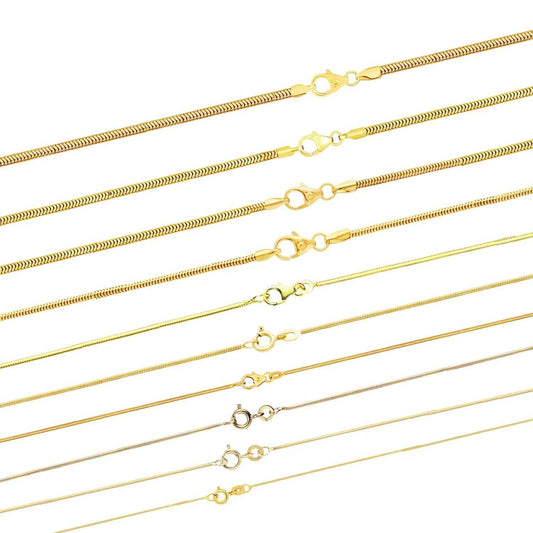 Edle Massive Goldkette Schlangenkette rund Halskette 750-18 Karat Gold