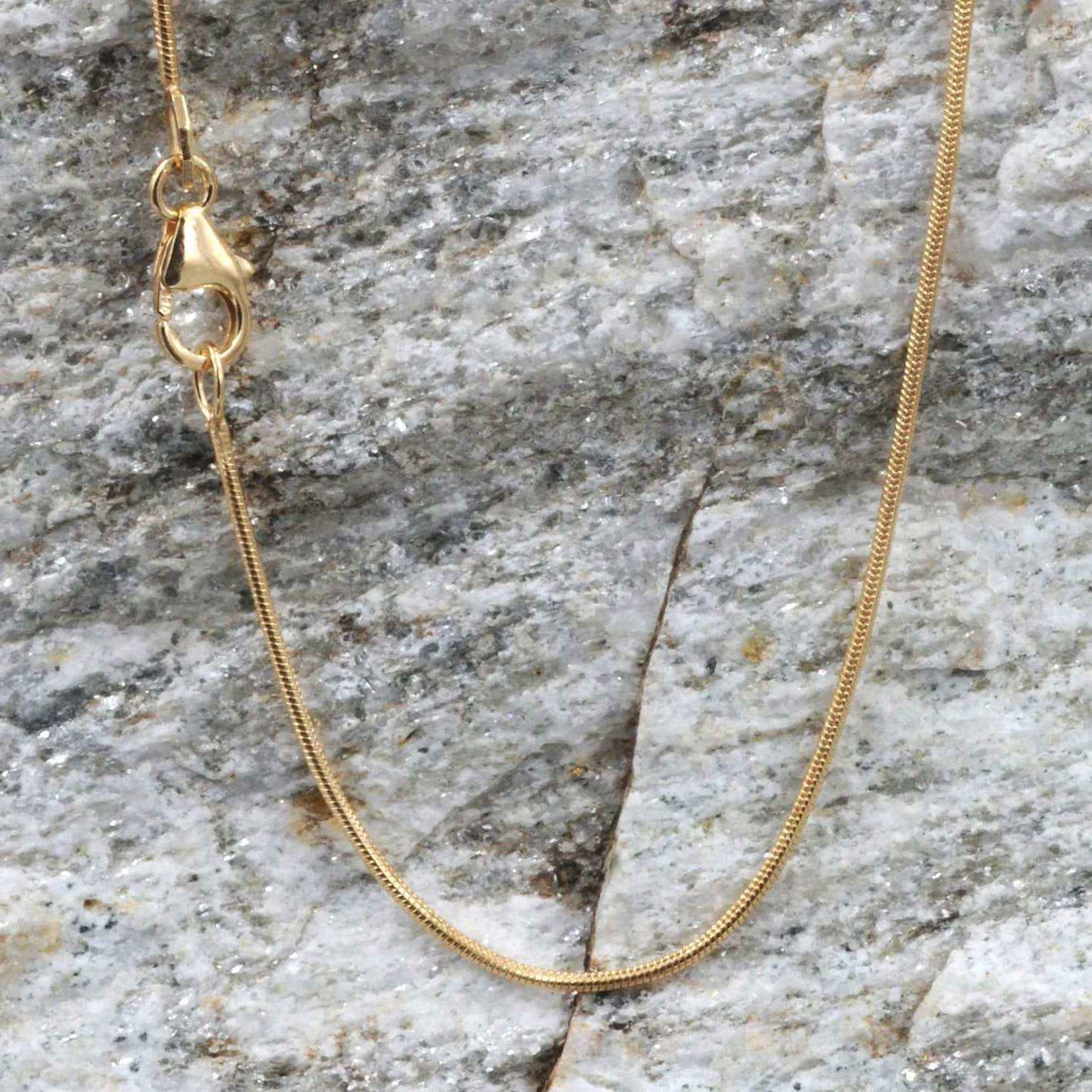 Edle Massive Goldkette Schlangenkette rund Halskette 750-18 Karat Gold