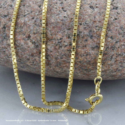 Edle Venezianerkette Halskette - 333 - 8 Karat Gold Juwelier Qualität