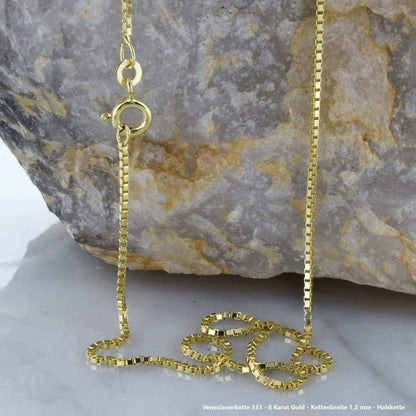 Edle Venezianerkette Halskette - 333 - 8 Karat Gold Juwelier Qualität