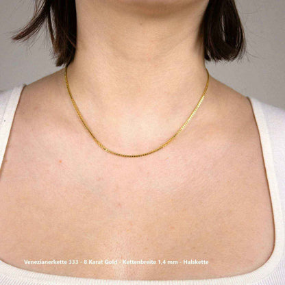 Edle Venezianerkette Halskette - 333 - 8 Karat Gold Juwelier Qualität