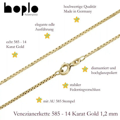 Edle Venezianerkette Halskette 585 - 14 Karat Gold Juwelier Qualität - Firma Holzenplotz - Silberketten-Goldketten.de 