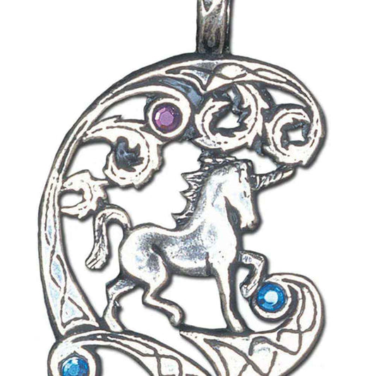 Einhorn Anhänger Schmuck - Einhorn 43x32mm Wikinger Swarovski Kristalle + Kette