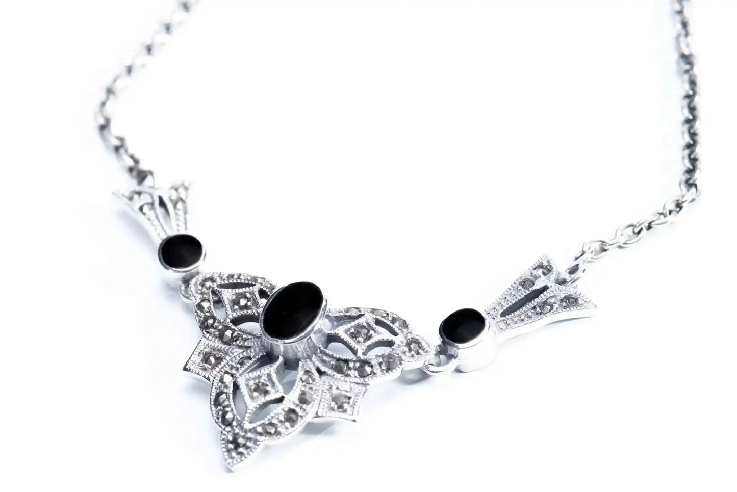 Elegantes Collier Gothic Vintage Jugendstil Trachtenschmuck Steam Punk Silber - Firma Holzenplotz - Silberketten - Goldketten.de