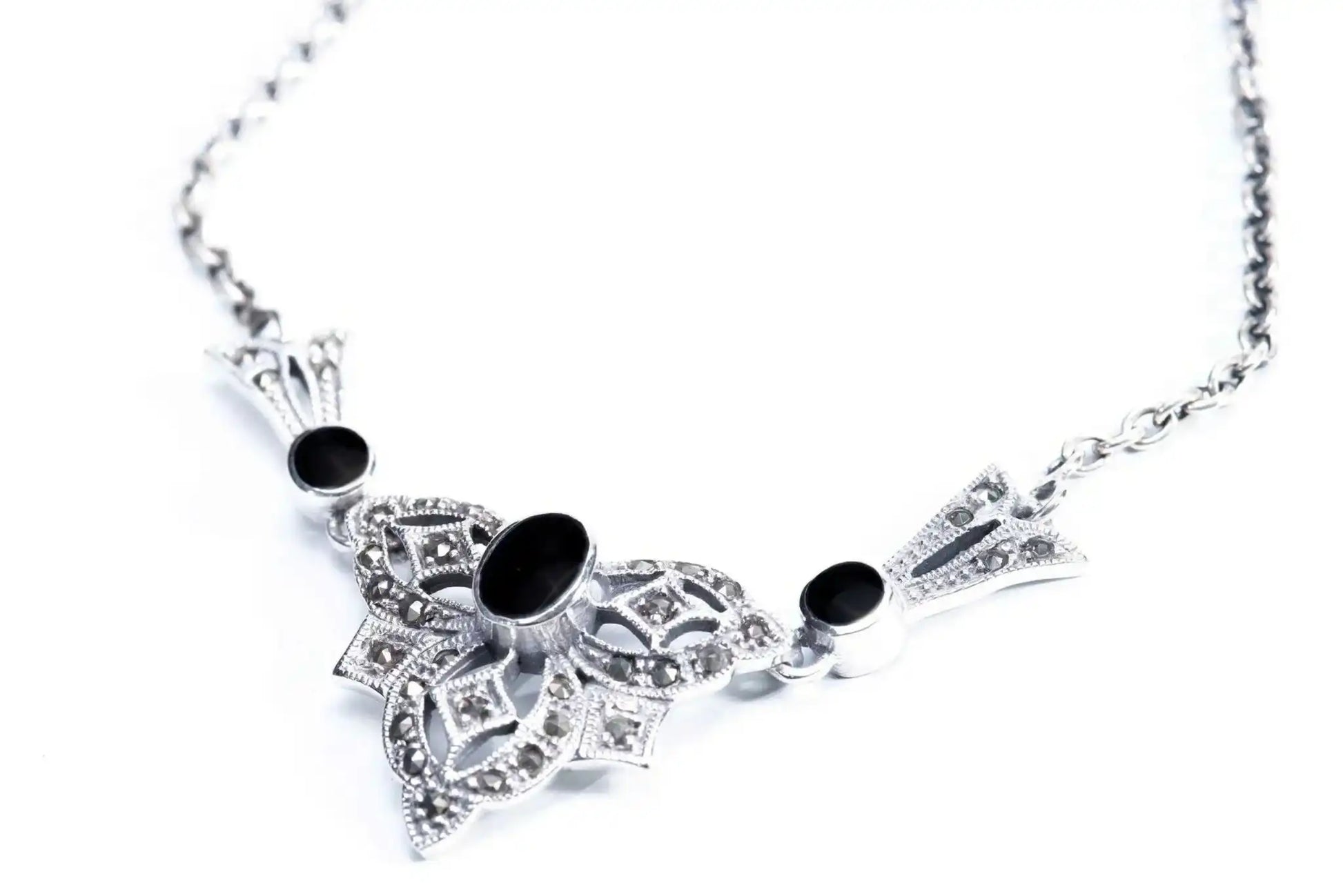 Elegantes Collier Gothic Vintage Jugendstil Trachtenschmuck Steam Punk Silber - Firma Holzenplotz - Silberketten - Goldketten.de
