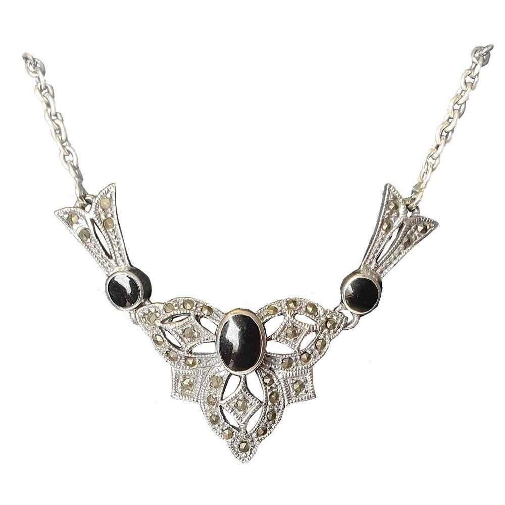 Elegantes Collier Gothic Vintage Jugendstil Trachtenschmuck Steam Punk Silber - Firma Holzenplotz - Silberketten - Goldketten.de