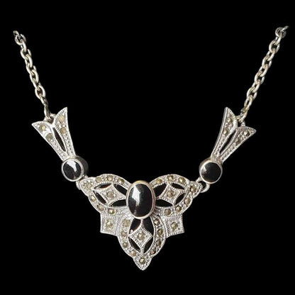 Elegantes Collier Gothic Vintage Jugendstil Trachtenschmuck Steam Punk Silber - Firma Holzenplotz - Silberketten - Goldketten.de