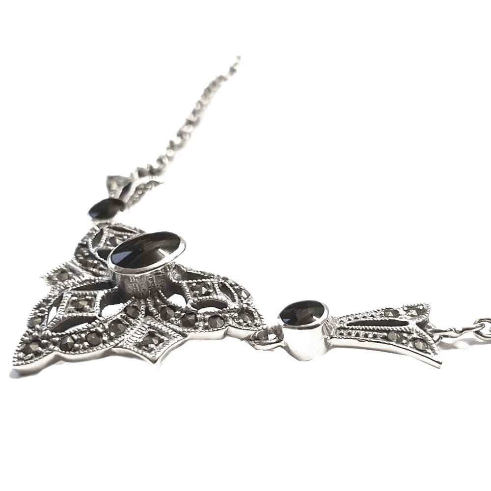 Elegantes Collier Gothic Vintage Jugendstil Trachtenschmuck Steam Punk Silber - Firma Holzenplotz - Silberketten - Goldketten.de