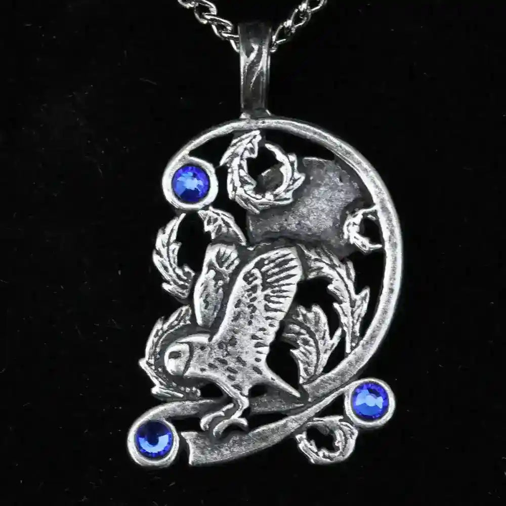 Eule Anhänger Schmuck Vögel 42x24mm Wikinger Swarovski Kristalle + Ket - Firma Holzenplotz - Silberketten-Goldketten.de 