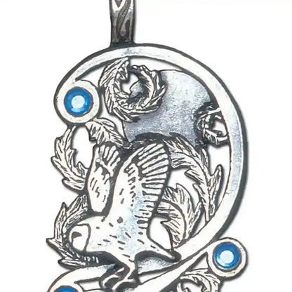 Eule Anhänger Schmuck Vögel 42x24mm Wikinger Swarovski Kristalle + Ket - Firma Holzenplotz - Silberketten-Goldketten.de 
