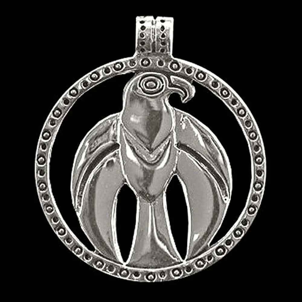 Falkenamulett Schmuck Anhänger 925er Silber - Wikinger - 37x40mm