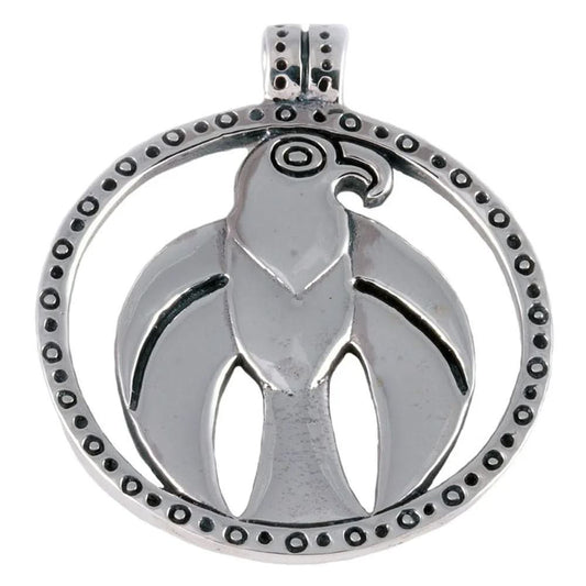 Falkenamulett Schmuck Anhänger 925er Silber - Wikinger - 37x40mm - Firma Holzenplotz - Silberketten - Goldketten.de
