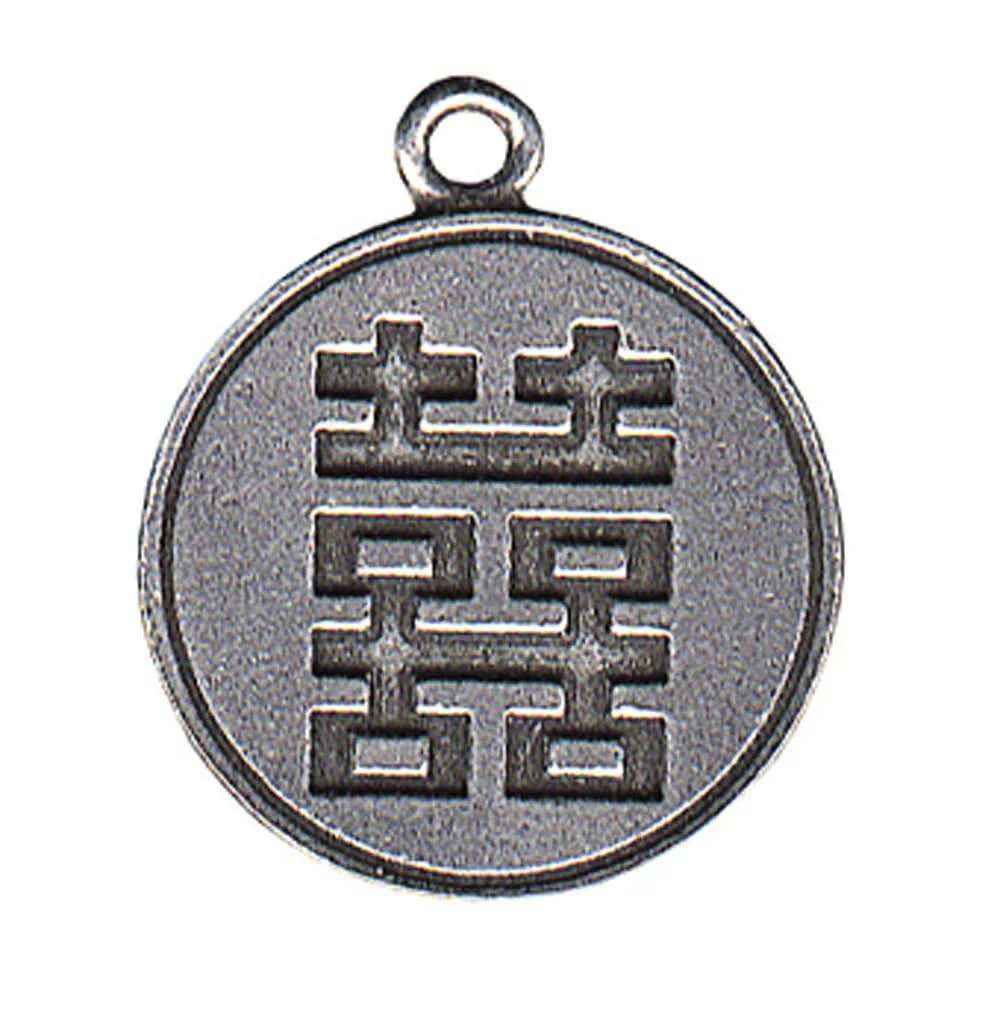 Feng Shui Anhänger: Das doppelte Glück Mit Kordel Band 28x24mm