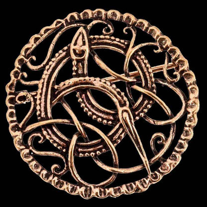 Fibel Midgardschlange Bronze Brosche