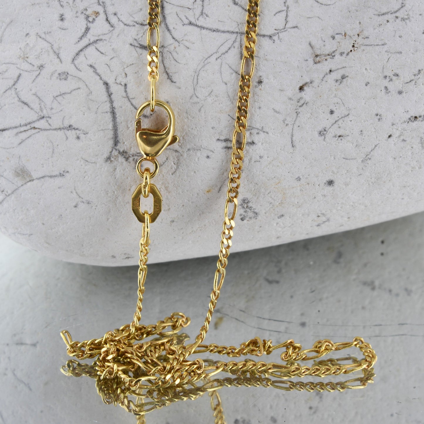 1,5 mm750 - 18 Karat Gold Halskette Figarokette massiv Gold hochwertige Goldkette  - Länge nach Wahl