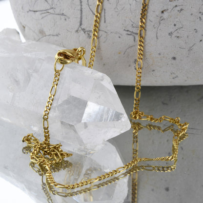 1,5 mm750 - 18 Karat Gold Halskette Figarokette massiv Gold hochwertige Goldkette  - Länge nach Wahl