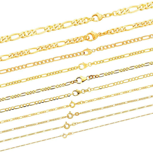 Figarokette Halskette 333 - 8 Karat Gold Auswahl - Firma Holzenplotz - Silberketten-Goldketten.de 