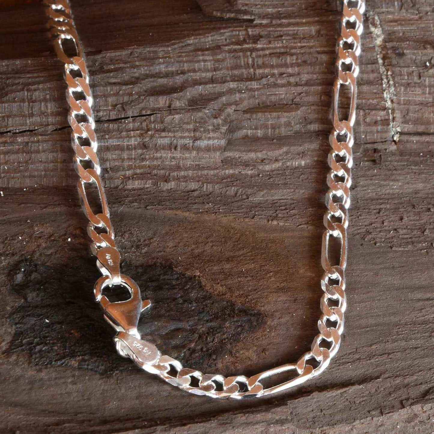 Figarokette Halskette Breite 3,4 mm - 925 Sterlingsilber Auswahl