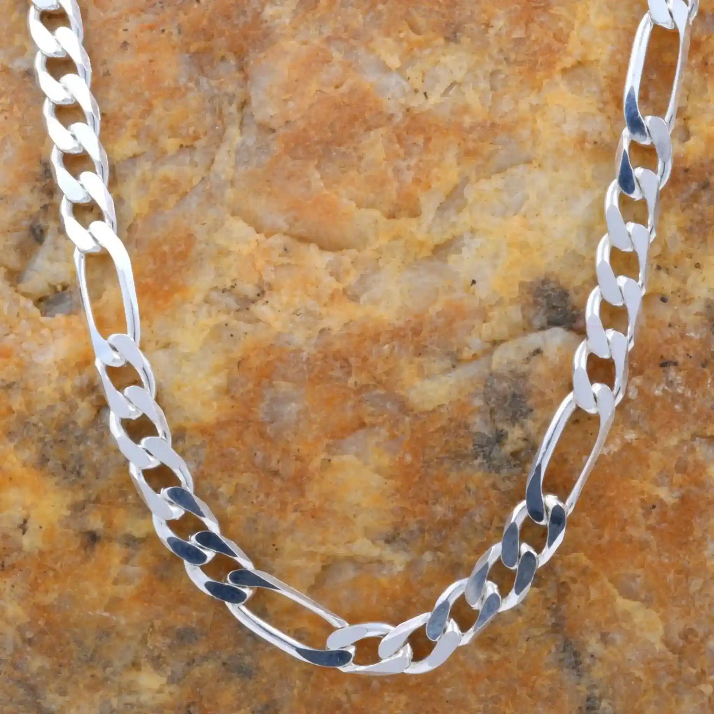 Figarokette Halskette Breite 4,3 mm - 925 Sterlingsilber Auswahl - Firma Holzenplotz - Silberketten-Goldketten.de 