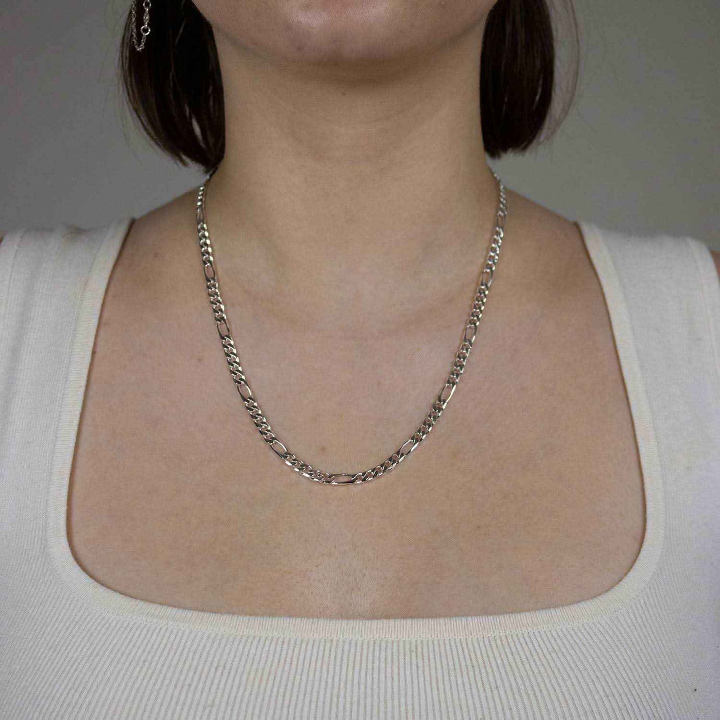 Figarokette Halskette Breite 4,3 mm - 925 Sterlingsilber Auswahl - Firma Holzenplotz - Silberketten-Goldketten.de 