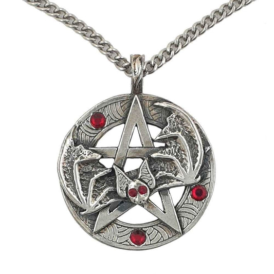 Fledermaus Mit Pentagramm Anhänger Schmuck - Pentagramm - 43x40mm - Firma Holzenplotz - Silberketten - Goldketten.de
