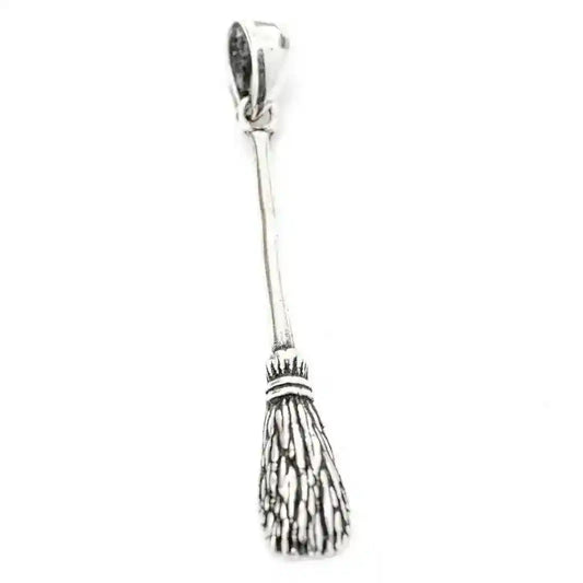 Flugbesen Hexenbesen Anhänger Schmuck 925er Silber 6x38mm
