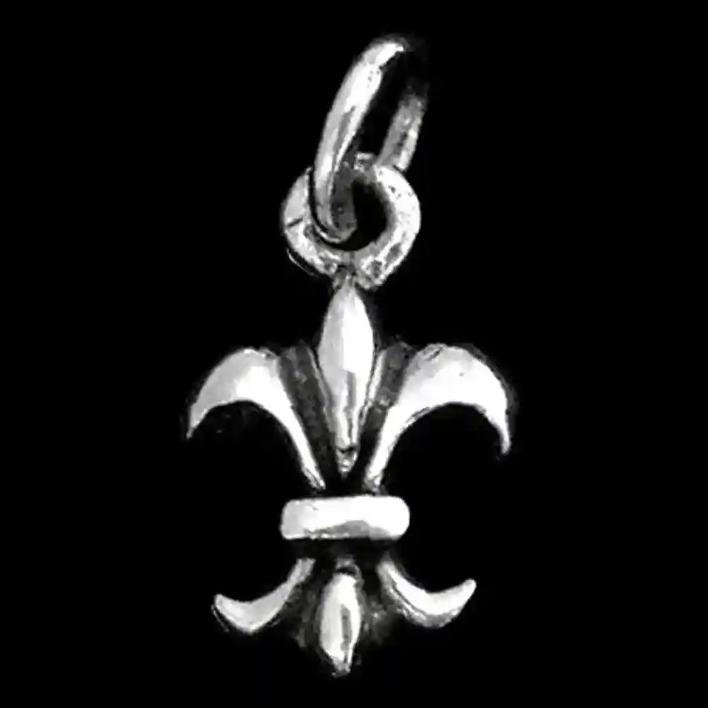 französische Lilie Schmuck Anhänger 925er Silber 15x7mm (mit Ring zum Aufhängen)