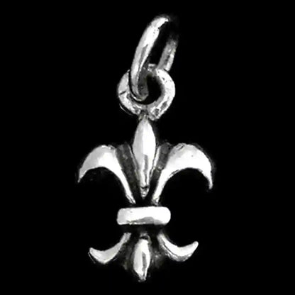 französische Lilie Schmuck Anhänger 925er Silber 15x7mm (mit Ring zum Aufhängen)