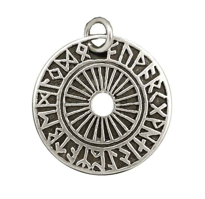 Futhark etNox-Anhänger Runen 925 Silber und Stoffband Schrift Zeichen