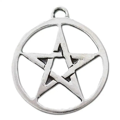 Geschlossenes Pentagramm Schmuck Anhänger versilbert mit Kette Satinbe - Firma Holzenplotz - Silberketten - Goldketten.de
