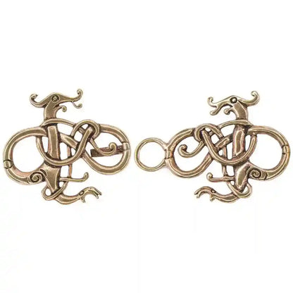 Gewandschmuck Viking Dragons Bronze Fibel Brosche Drache Wikinger
