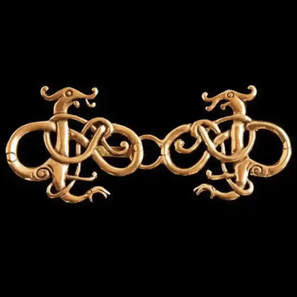 Gewandschmuck Viking Dragons Bronze Fibel Brosche Drache Wikinger