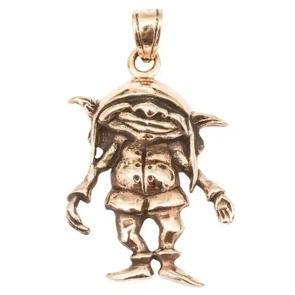 Gnom Kobold Schmuck Anhänger Bronze