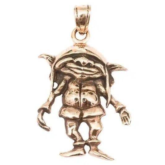 Gnom Kobold Schmuck Anhänger Bronze