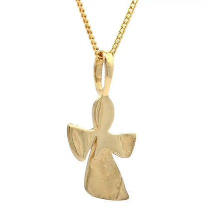 Gold Anhänger Engel  mit Goldkette massiv 333-8 Karat Gold rhodiniert