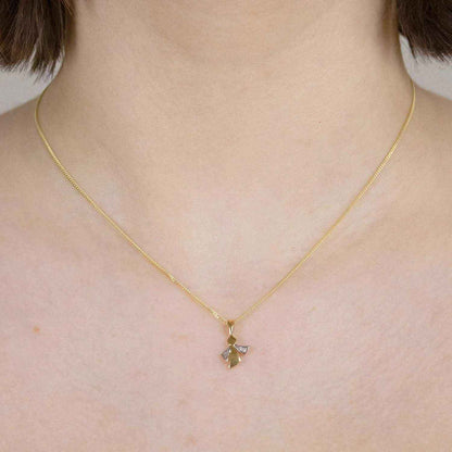 Gold Anhänger Engel Zirkonia massiv 333 - 8 Karat Gold rhodiniert - Firma Holzenplotz - Silberketten-Goldketten.de 